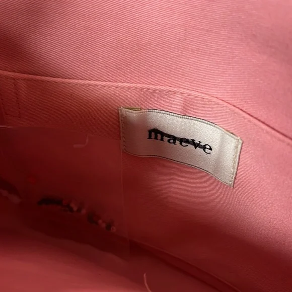 Anthropologie Fiona olive  Pink and Green Beaded Shoulder Bag Preowned - Picture 5 of 8